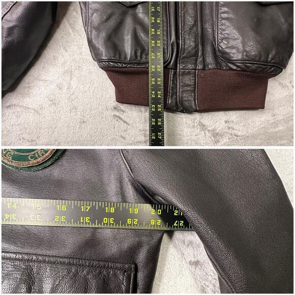 Vintage 60’s Type A-2 Flight Army Air force Goatskin Leather Bomber Jacket 38 - Picture 7 of 7